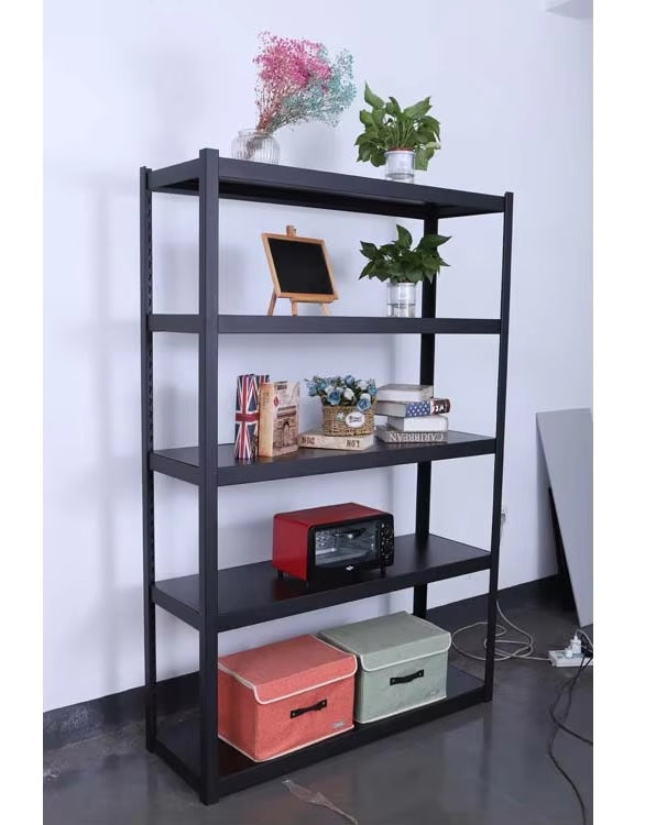 5 Level Boltless Rivet Shelving System Metal Storage Rack Inner Hidden Hole for Warehouse Garage