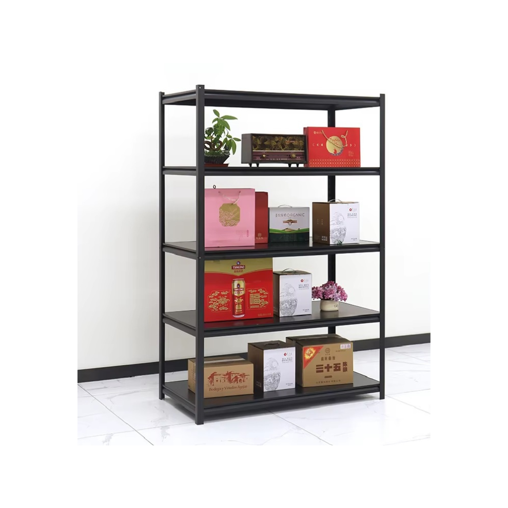 5 Level Boltless Rivet Shelving System Metal Storage Rack Inner Hidden Hole for Warehouse Garage