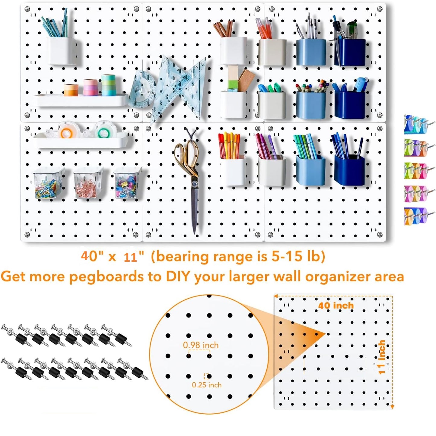 20cm  Peg Board Slat Wall Slatwall Hooks