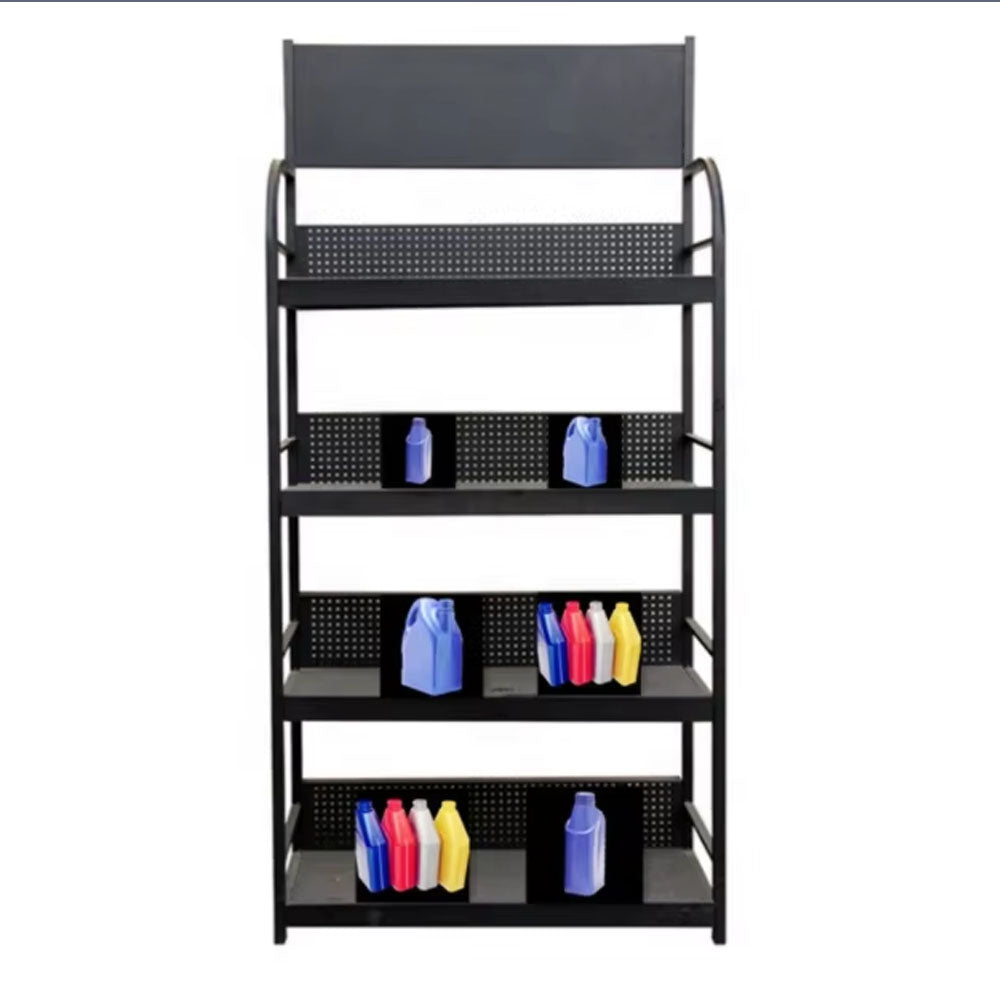 4Tier Engine Oil Rack for Gas Station Lubricant Display Stand