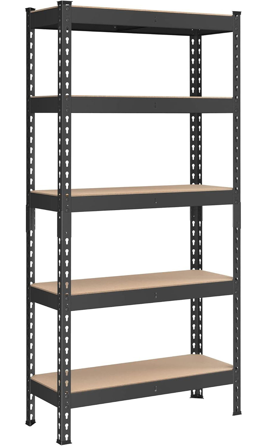 5-Tier Storage Shelves, 11.8 x 29.5 x 59.1 Inches, Load 1929 lb, for Shed Warehouse Basement Kitchen, Black