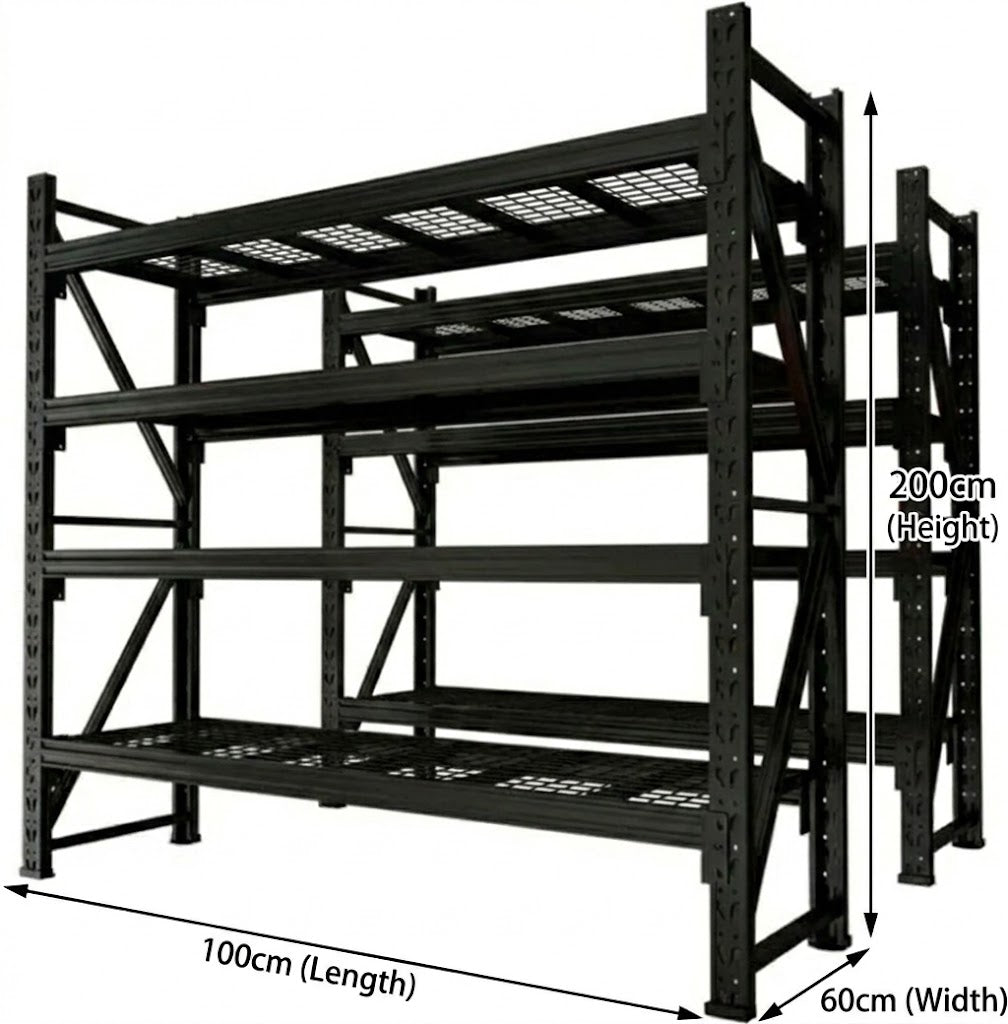 Heavy Duty 4-Tier Metal Shelve (300kg Capacity)